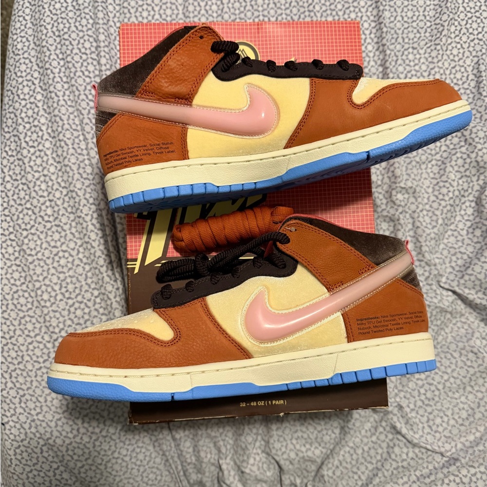 Nike x Social Status Brown and Cream Sneakers - Picture 3 of 5